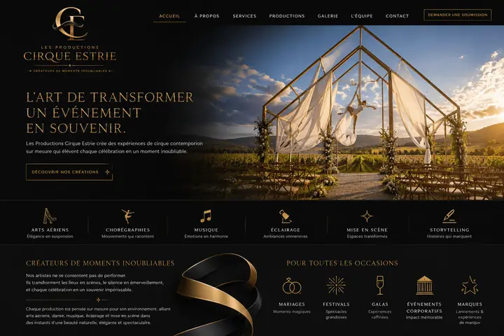 Cirque Estrie, Website