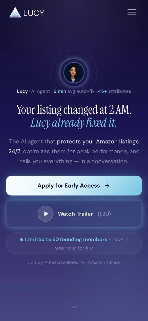 Lucy AI website on a phone